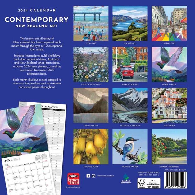 Buy Contemporary New Zealand Art 2024 Square Wall Calendar at Mighty Ape NZ
