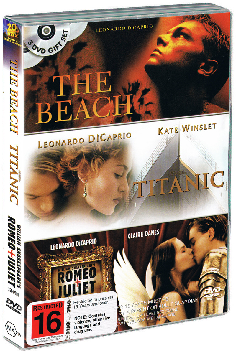 The Beach, Titanic, Romeo & Juliet on DVD image