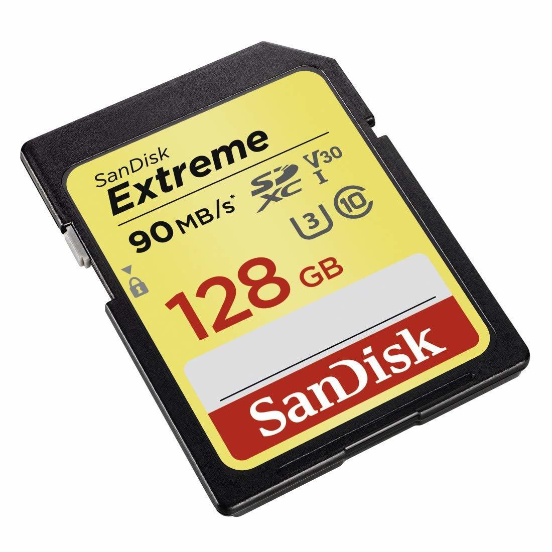 128GB SanDisk Extreme SDXC UHS-I Memory Card - 90MB/s, C10, U3, V30, 4K UHD, SD Card image