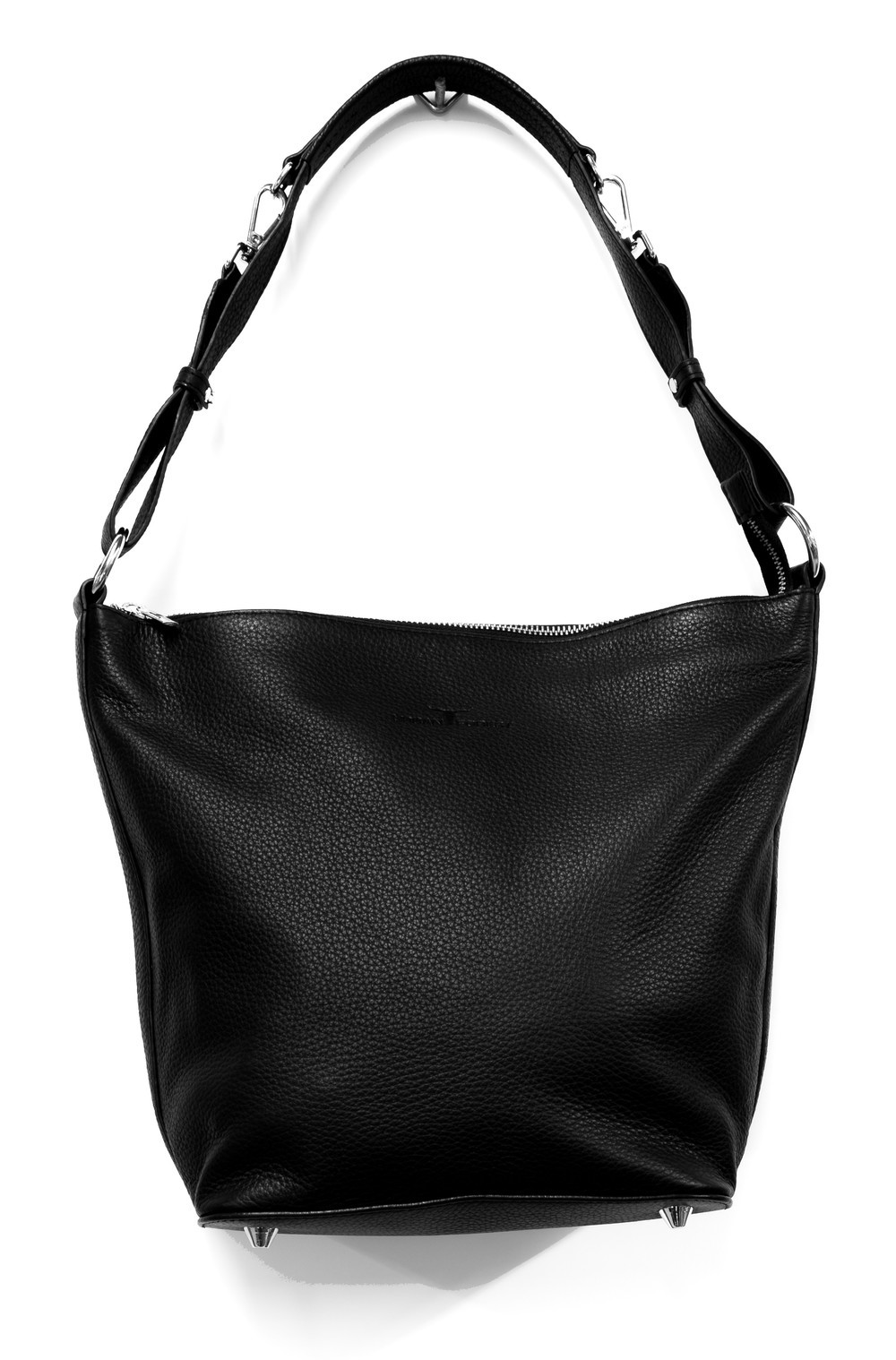 Urban Forest: Lotus Leather Handbag - Black image