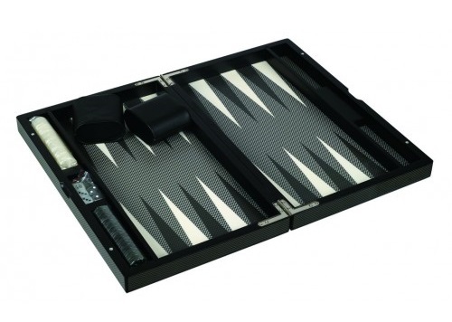 Dal Rossi: Carbon Fibre Finish - Backgammon Set (18") image