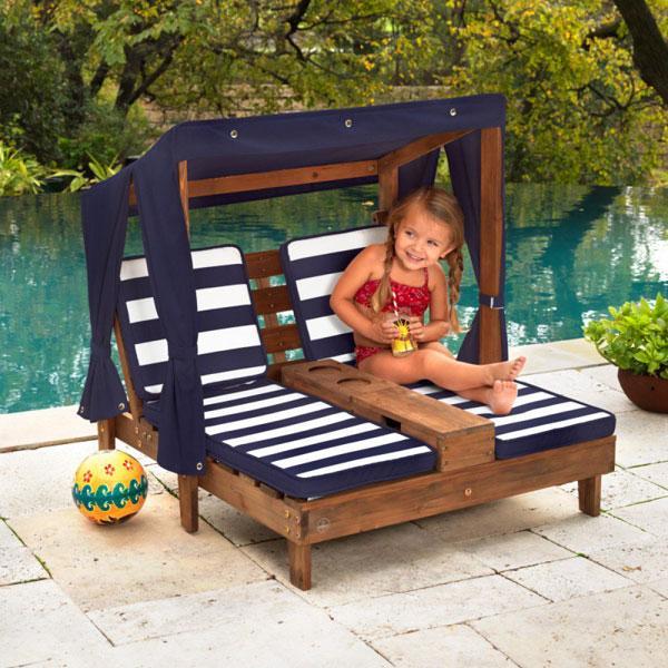 KidKraft - Double Chaise Lounge - Navy image