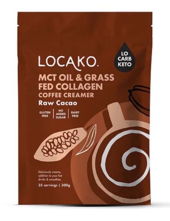 Locako: MCT Oil & Grass Fed Collagen Coffee Creamer - Raw Cacao (300g)