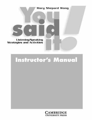 You Said It! Instructor's Manual by Mary Shepard Wong image