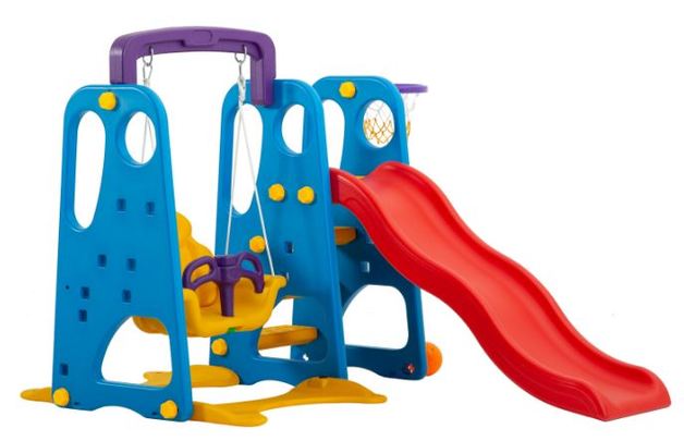 3-in-1 Swing & Slide Playground - Happy Set