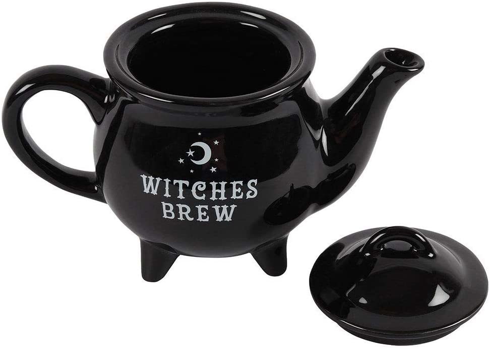 Witches Brew Ceramic Black Teapot image