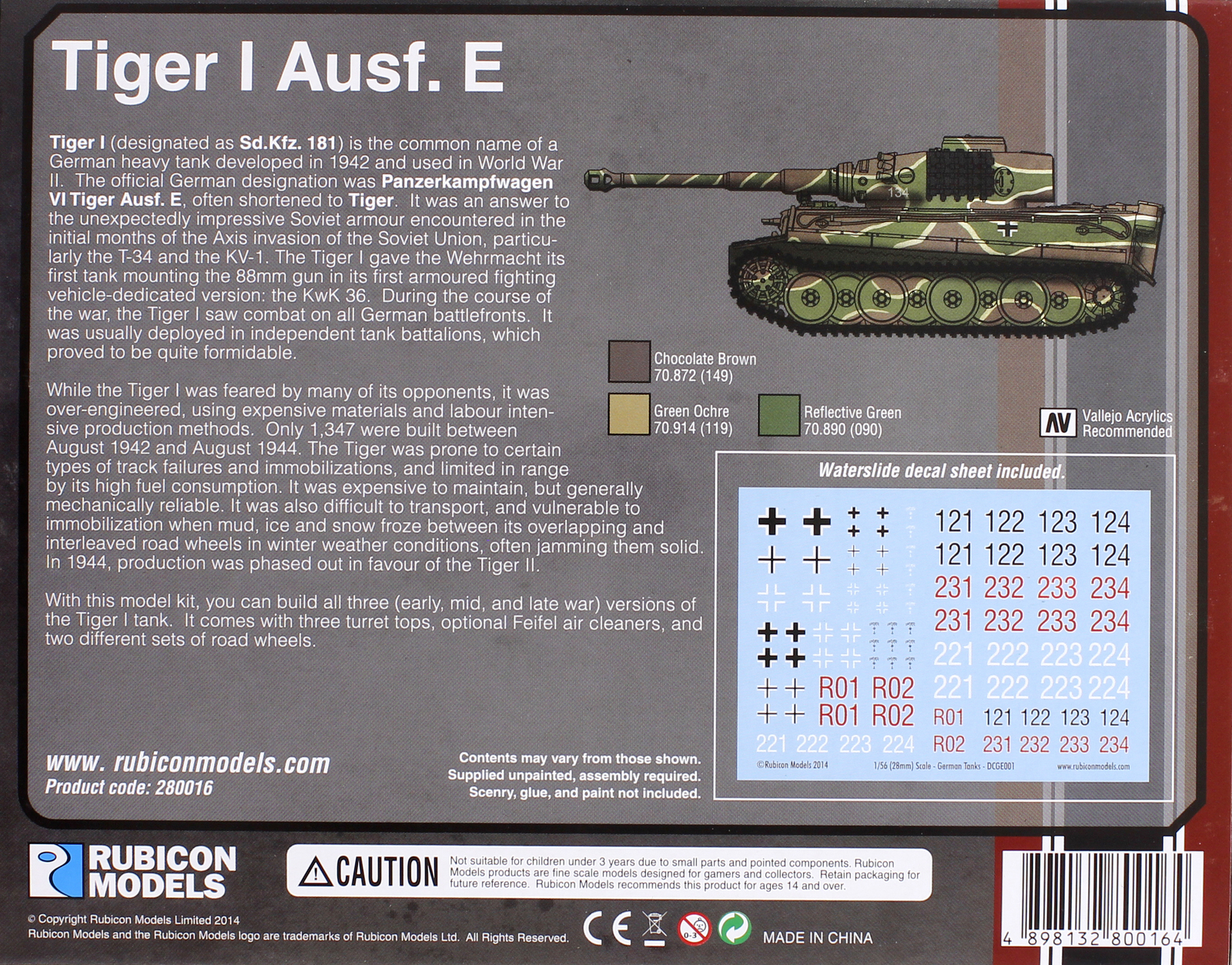 Rubicon 1/56 Tiger I Ausf E image