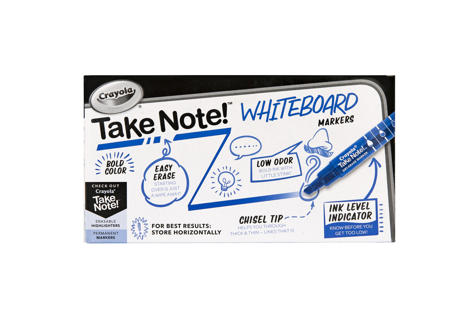 Crayola: Take Note - Whiteboard Markers - Blue (12 Pack) image