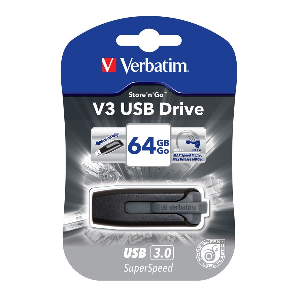 Verbatim Store'n'Go V3 USB 3.0 Drive - 64GB (Grey) image