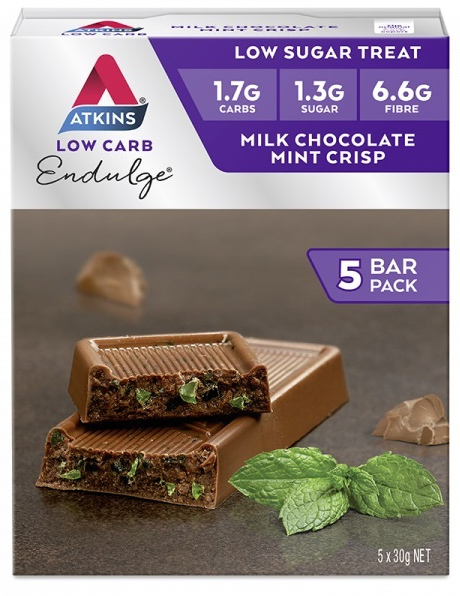 Atkins Endulge Bars - Milk Chocolate Mint Crisp (5 x 30g) image