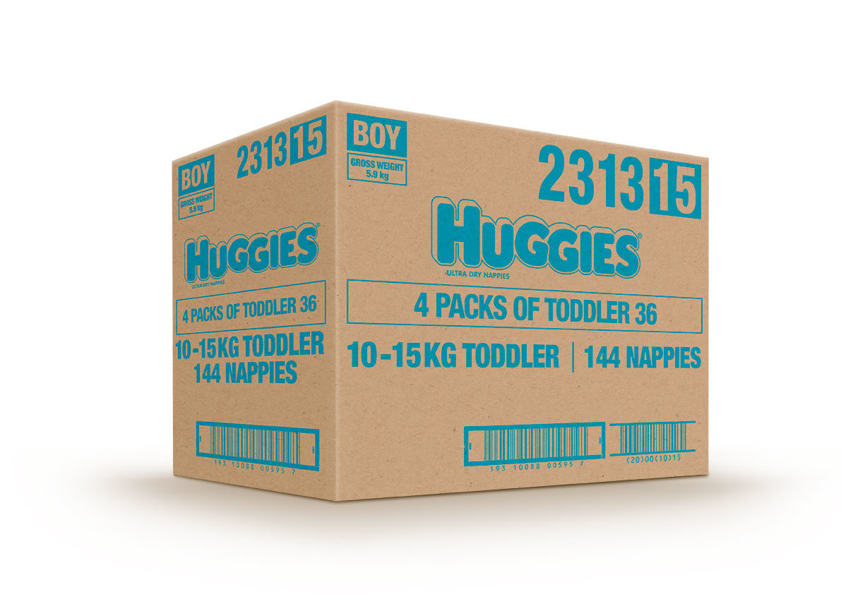 Huggies Ultra Dry Nappies Bulk Value Box - Size 4 Toddler Boy (144) image