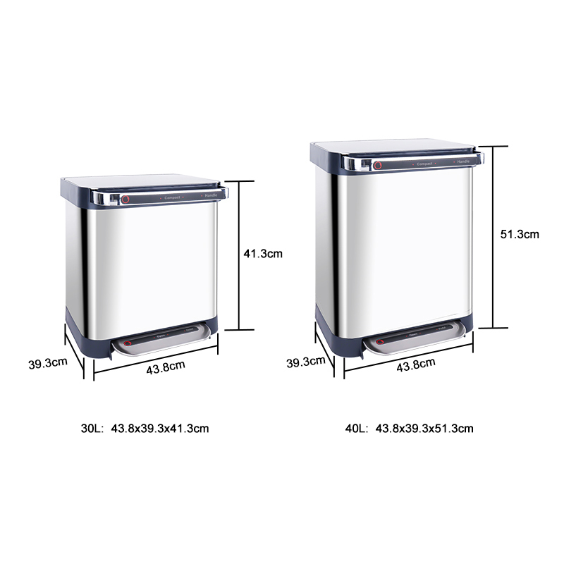 Fraser Country 30L Trash Compactor Rubbish Bin Silver at Mighty Ape NZ