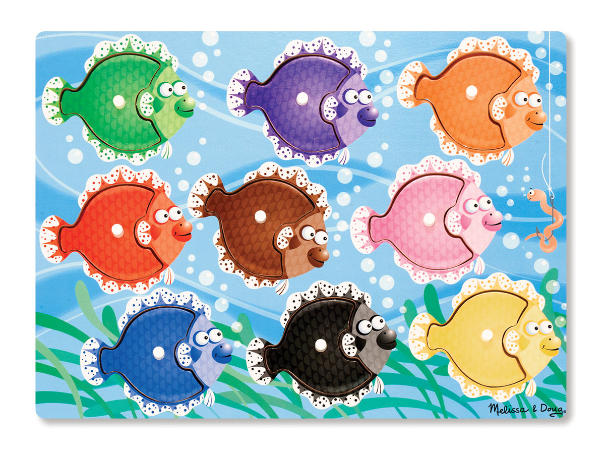 Melissa & Doug: Colourful Fish Peg Puzzle 9 Pieces