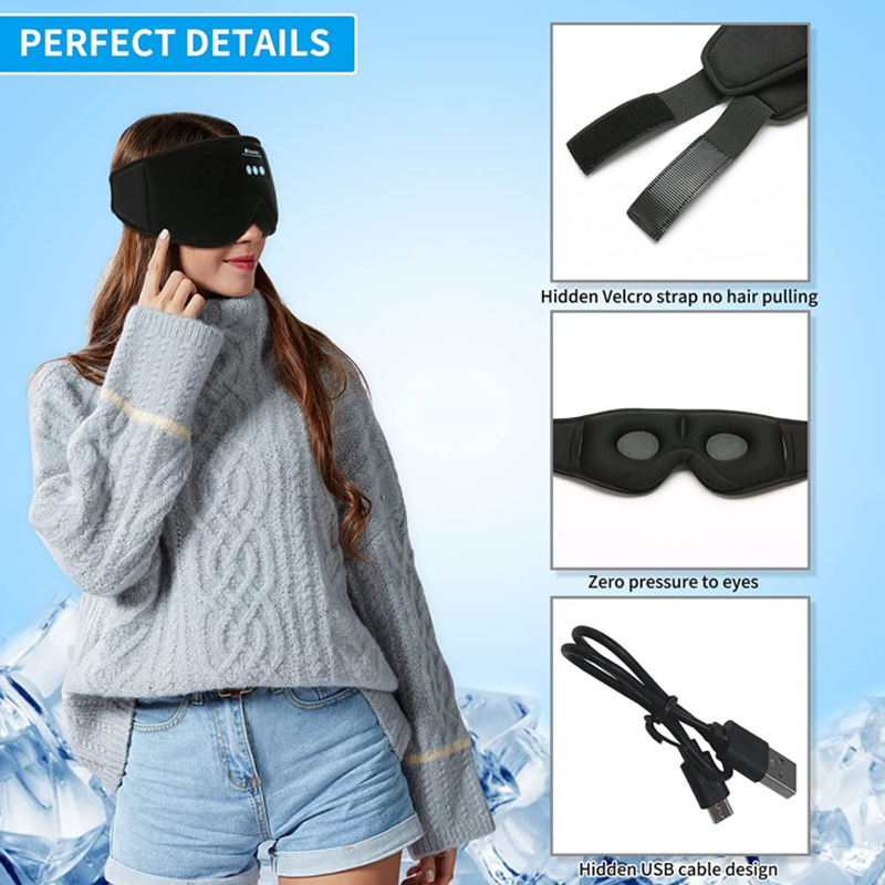 Wireless Bluetooth Eye Mask Headset Black at Mighty Ape NZ