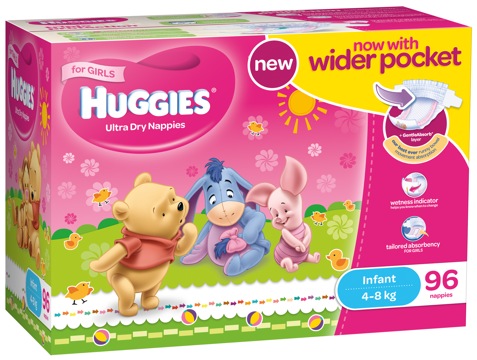 Huggies Ultra Dry Nappies: Jumbo Pack - Infant Girl 4-8kg (96) image