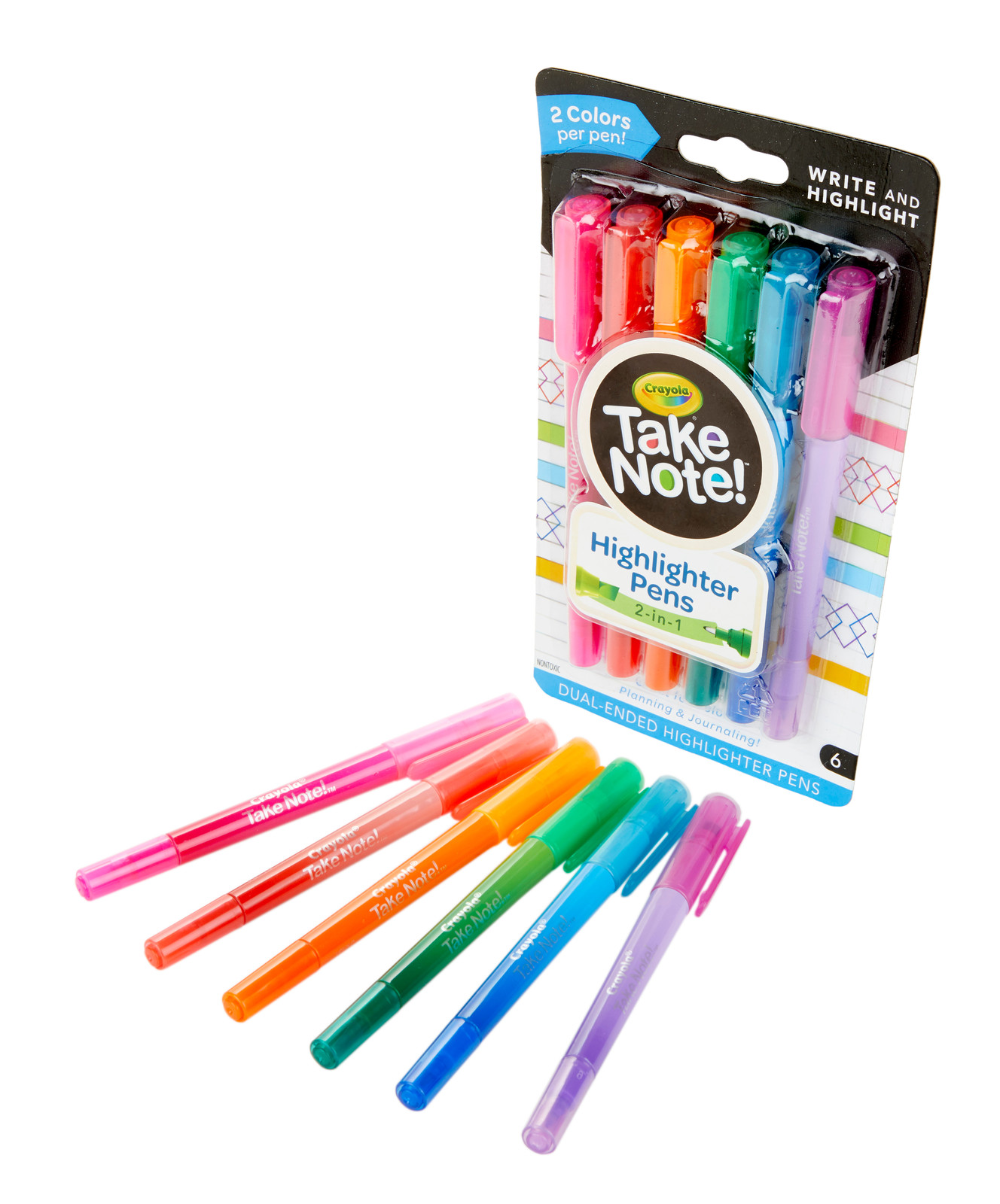 Crayola: Take Note - Dual-Ended Highlighter Pens (6 Pack)