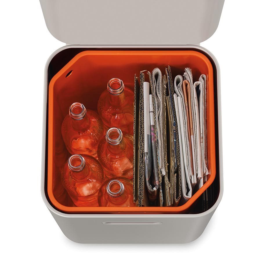 Joseph Joseph Totem Compact Rubbish/Recycling Bin Stone (40L) at