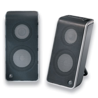 Logitech V20 USB Portable Speakers USB Powered Speakers - no PSU required! Includes carry case and media control btns image