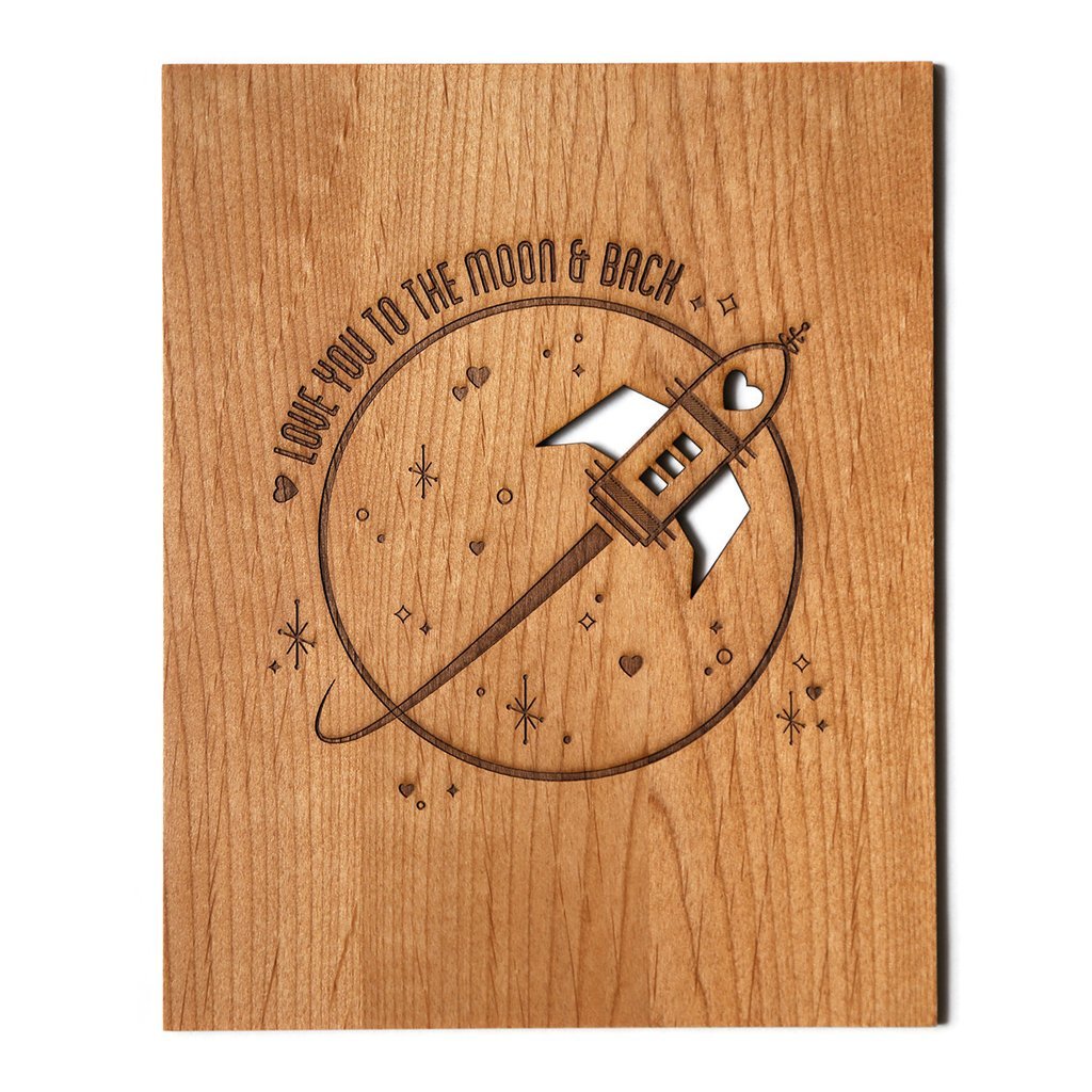 Cardtorial Wooden Print - Love You To The Moon & Back image