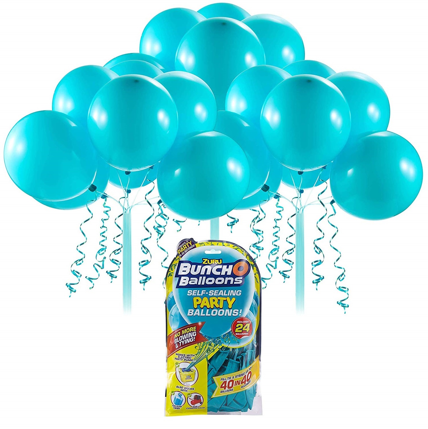 Bunch O' Balloons: Self Sealing Party Balloons - (24 x Teal) image