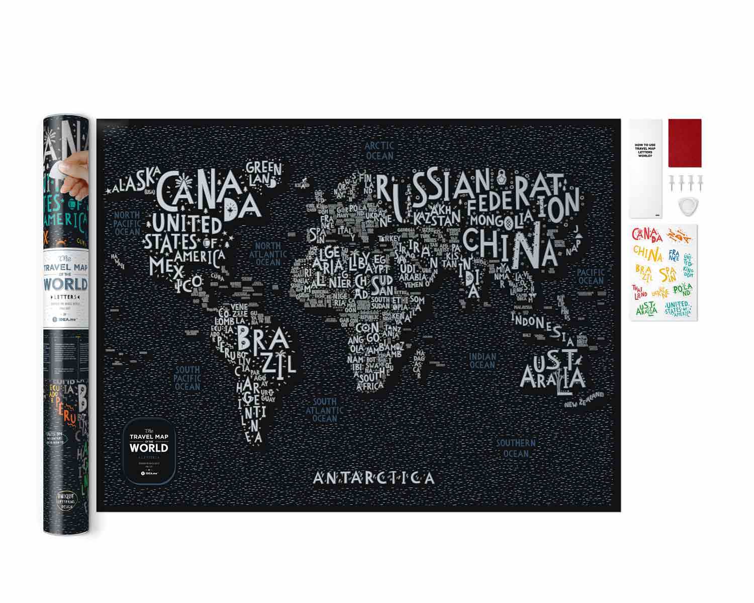 Scratch-off maps Travel Map Letters World image