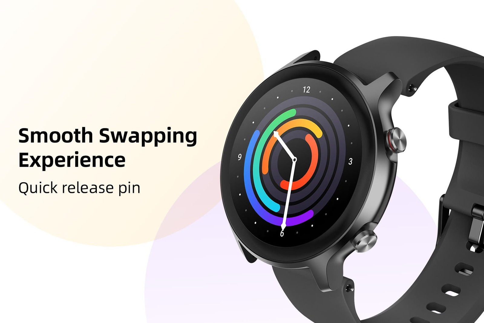 Silicone Strap for Kogan Active+ II & Pulse+ II Smart Watches Black