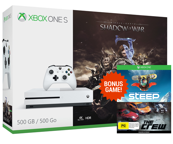 Xbox One S 500GB Shadow of War Console Bundle image