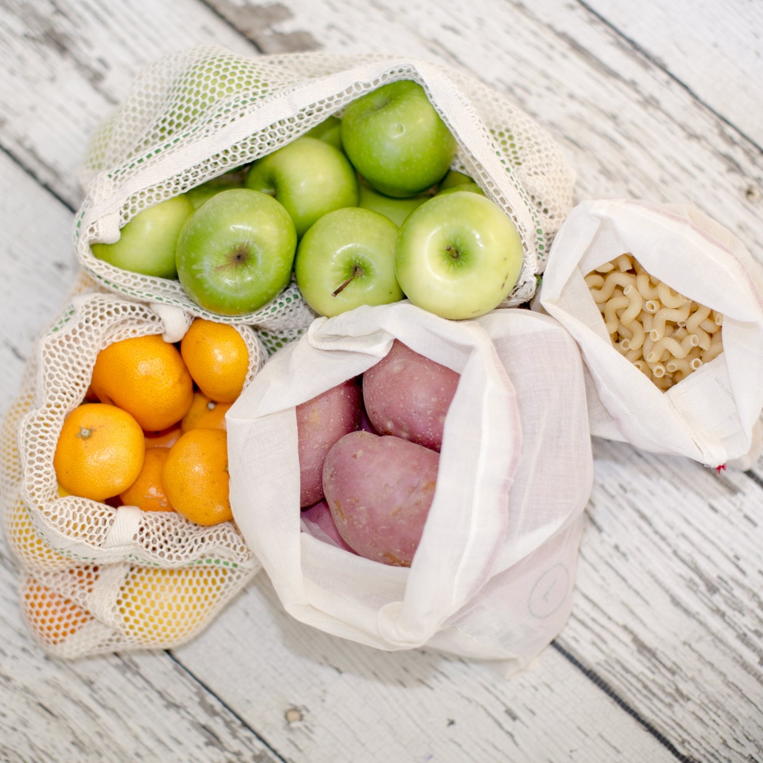 Mixed 2 Large and 2 Small Reusable Produce Bags