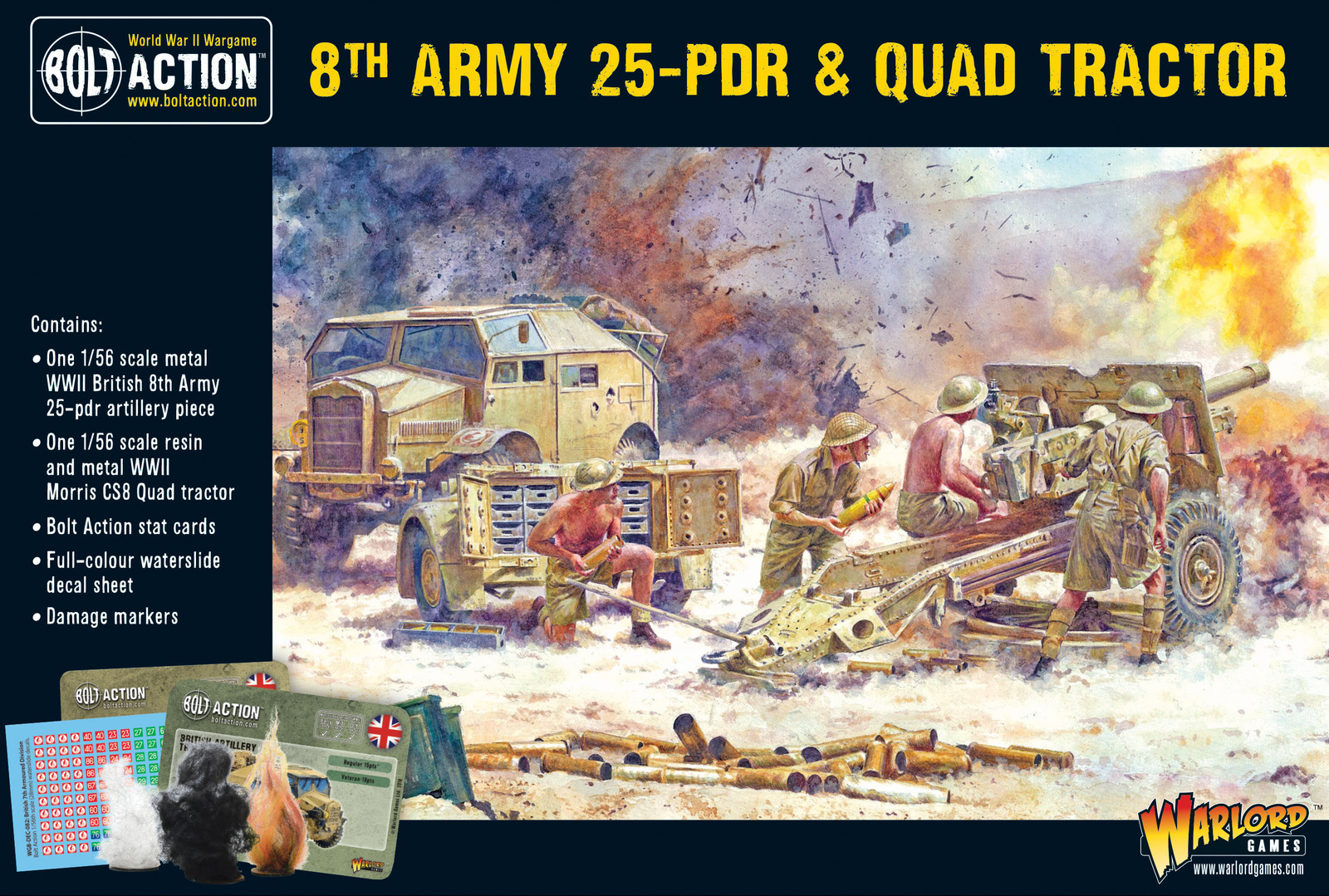 8th Army 25 Pounder Light Artillery, Quad & Limber image