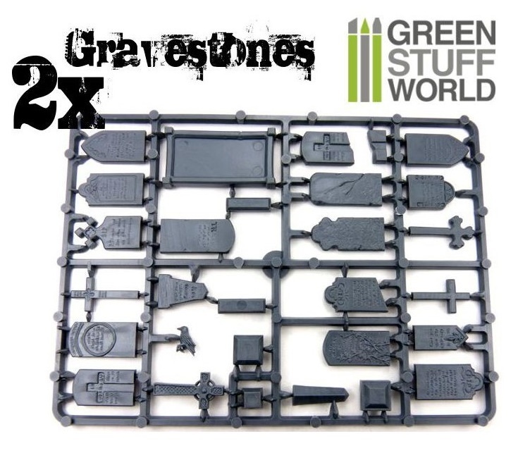 Green Stuff World: Plastic Gravestones Set (48pc) image
