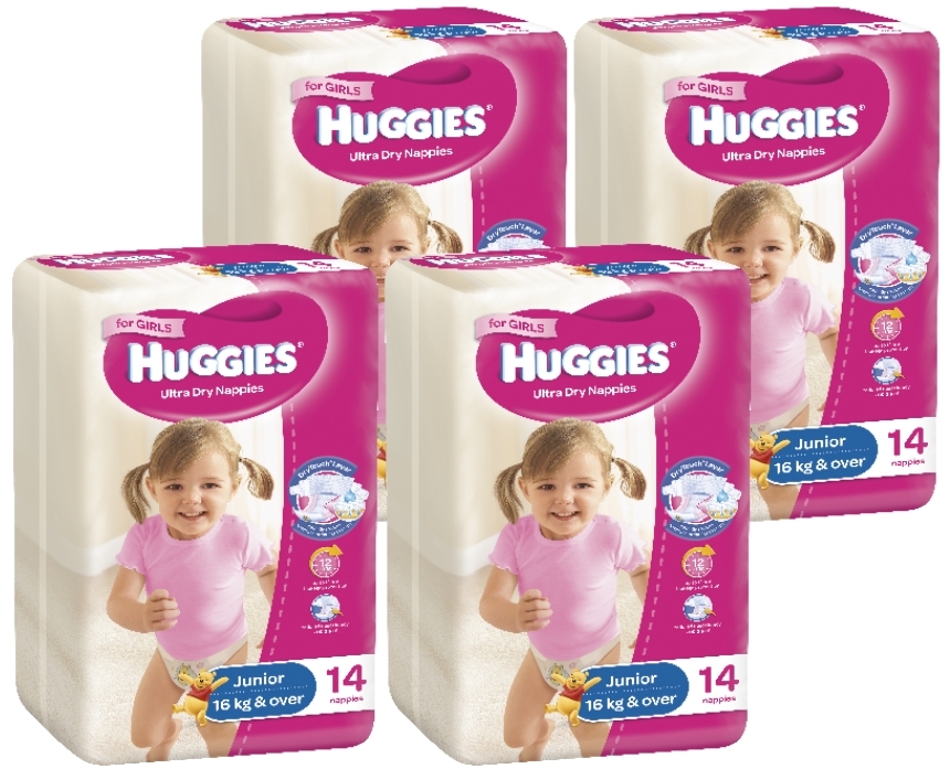 Huggies Ultra Dry Nappies Convenience Shipper: Junior Girl 16+kg (56) image