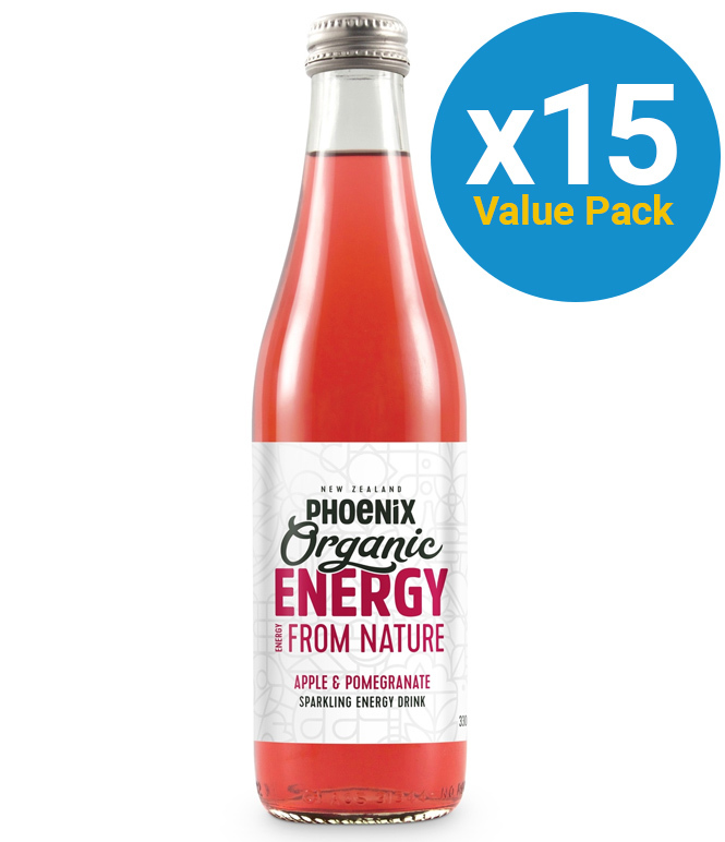 Phoenix Organic Energy - Apple & Pomegranate 330ml (15 Pack) image