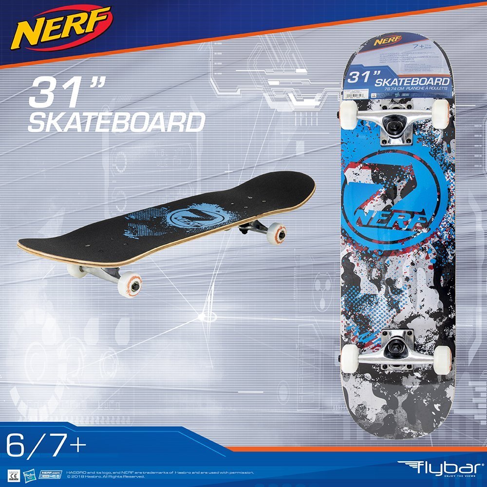 Flybar: Nerf Double Kick - 31" Skateboard (Grey Camo)