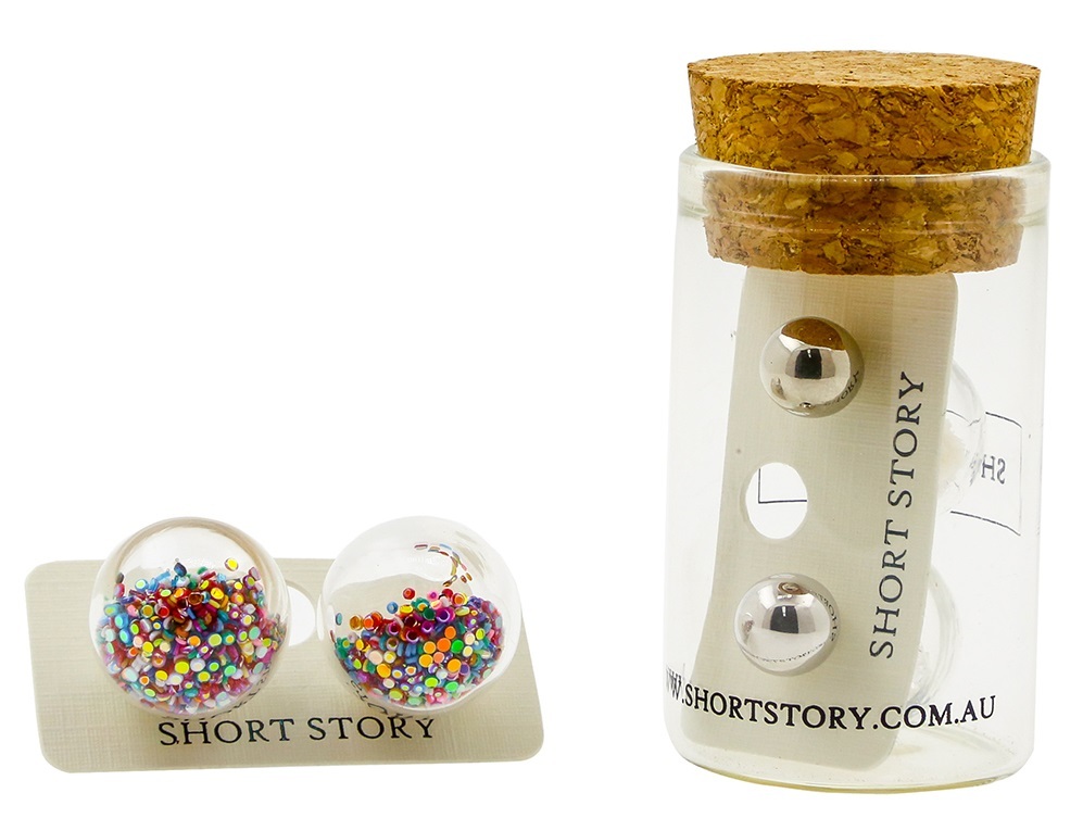 Short Story: Fantasy Bubble Earrings - Confetti Multi image