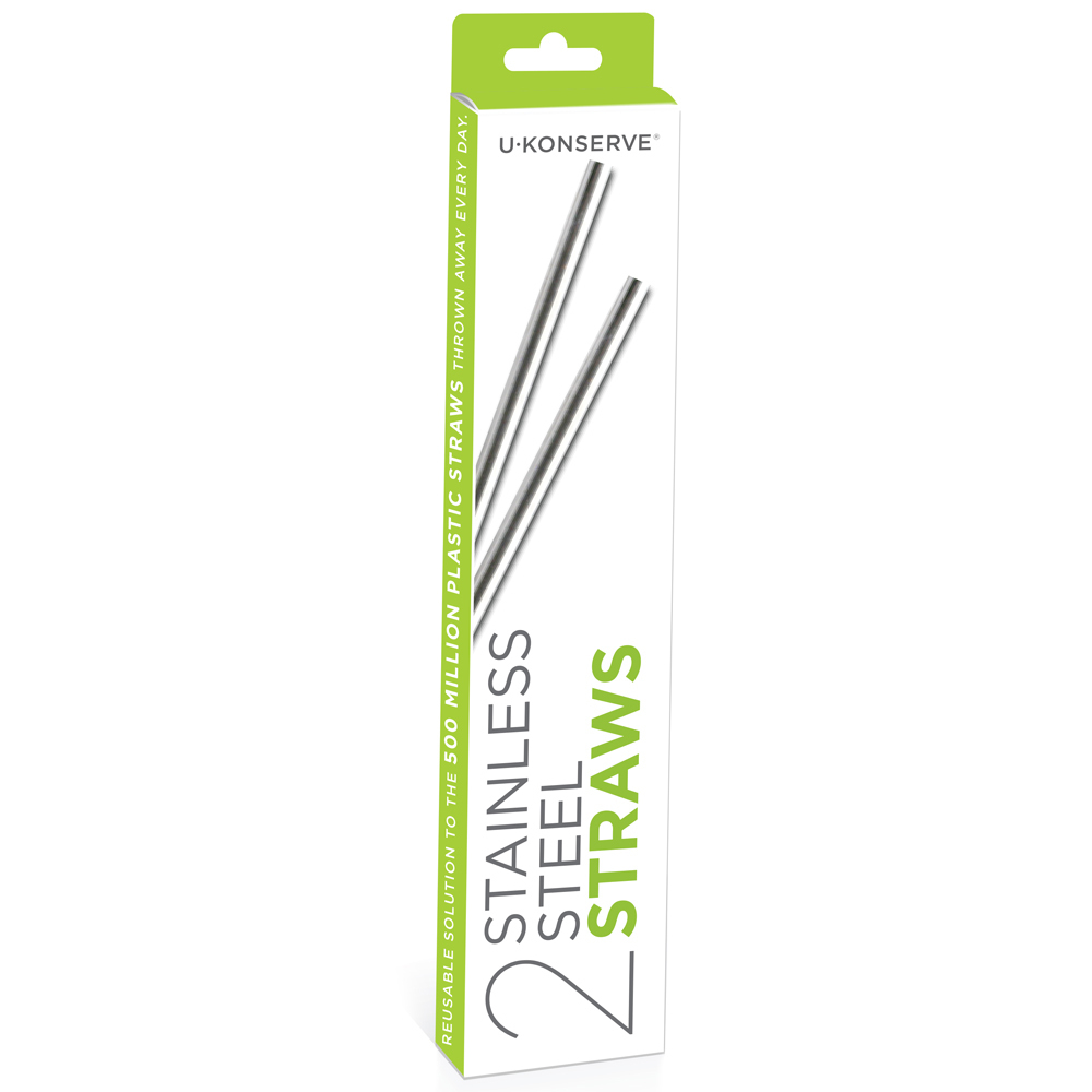 2pk Stainless Steel Straws - Standard Size