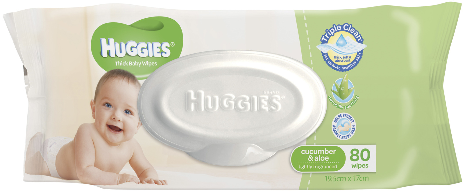 Huggies Baby Wipes Refill Pack - Cucumber & Aloe (80 Wipes) image