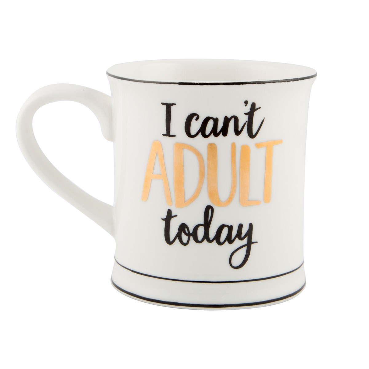 Metallic Monochrome Mug (I Can't Adult Today) image