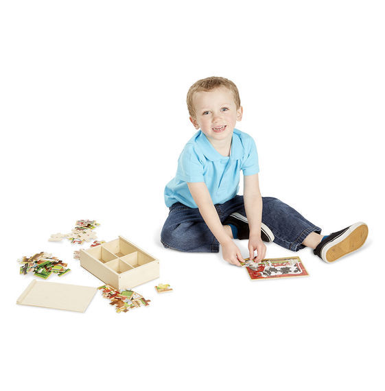 Melissa & Doug: Wooden Farm Jigsaw Puzzles in a Box image