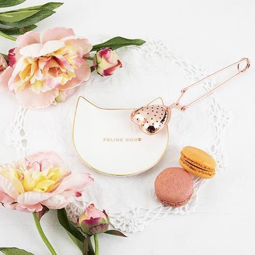 Pinky Up: Feline Good - White Cat Tea Bag Tray image