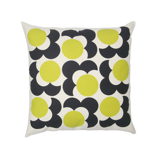 Orla Kiely Big Spot Flower Cushion Cover Lemon Yellow at Mighty Ape NZ