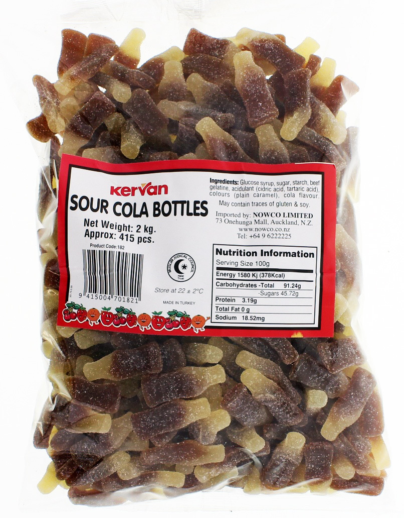 Kervan Sour Cola Bottles Bulk Bag 2kg image