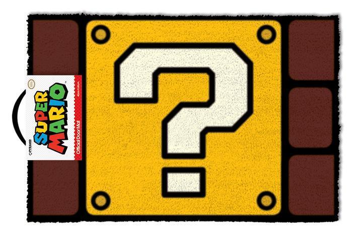  super mario question mark block doormat at mighty ape nz