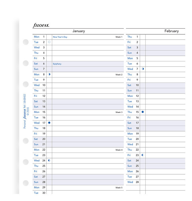 Buy Filofax: Personal 2020 Refill - Year Planner (Vertical) at Mighty ...