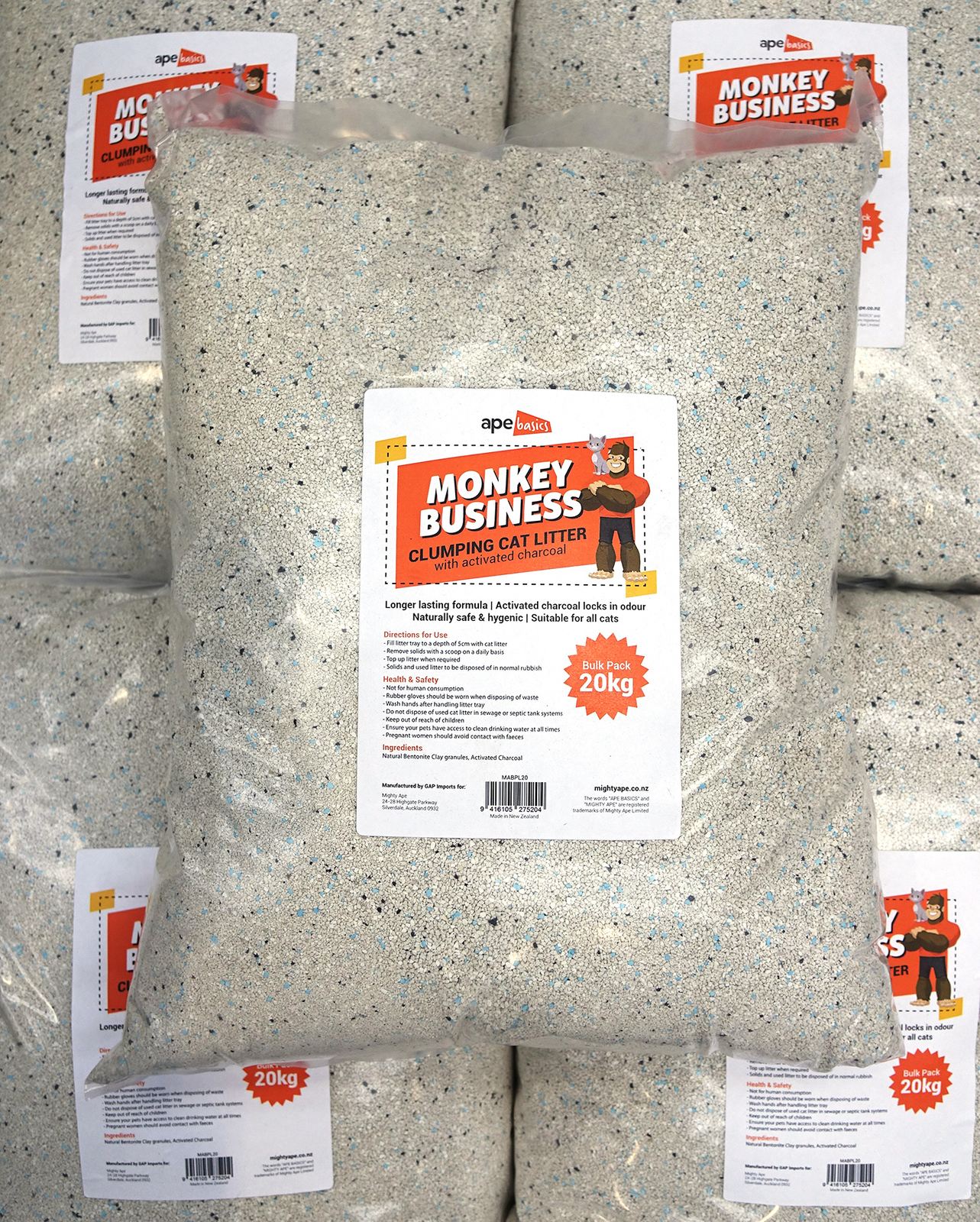 Monkey Business Cat Litter - Active Charcoal Clumping (20kg) image