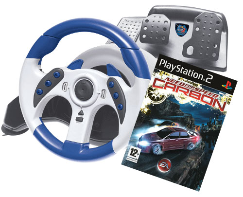 Need for Speed Carbon + Mad Catz Racing Wheel on PS2