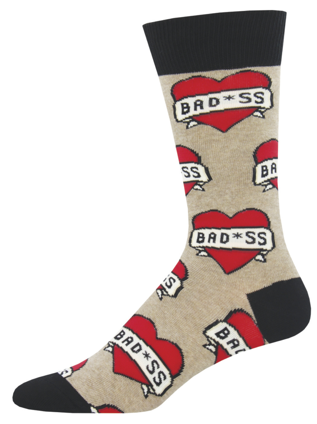 Socksmith: Men's Badass Crew Socks - Hemp Heather