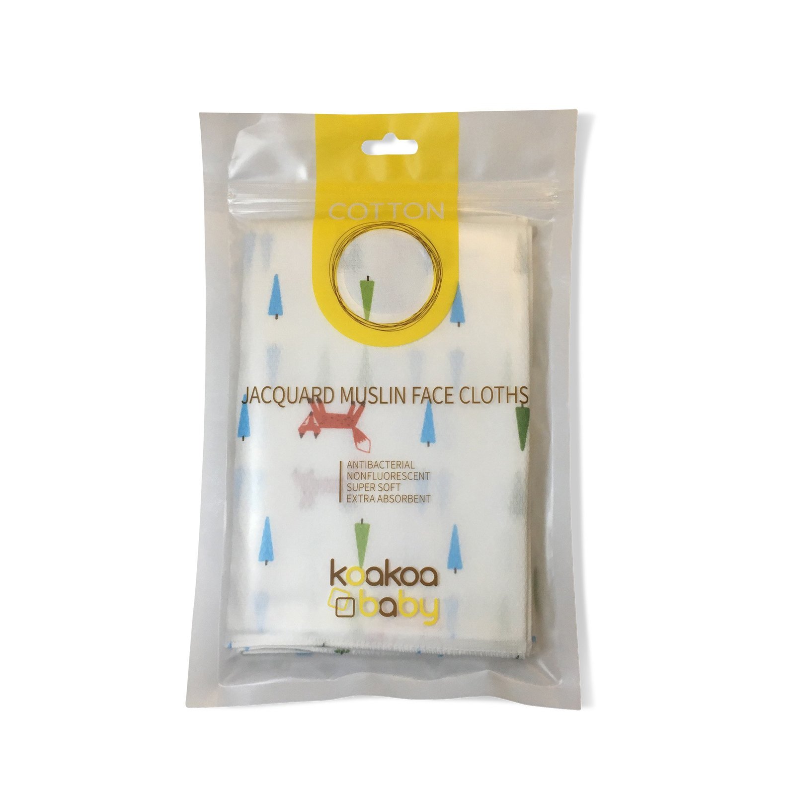 Buy Koakoa Baby Muslin Face Cloths Fox (5 Pack) at Mighty Ape NZ