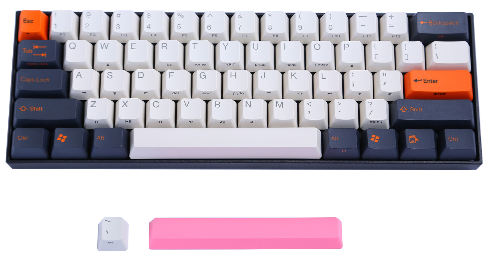 V60 Carbon ABS Double Shot Keycap Mechanical Keyboard - Cherry MX Blue image
