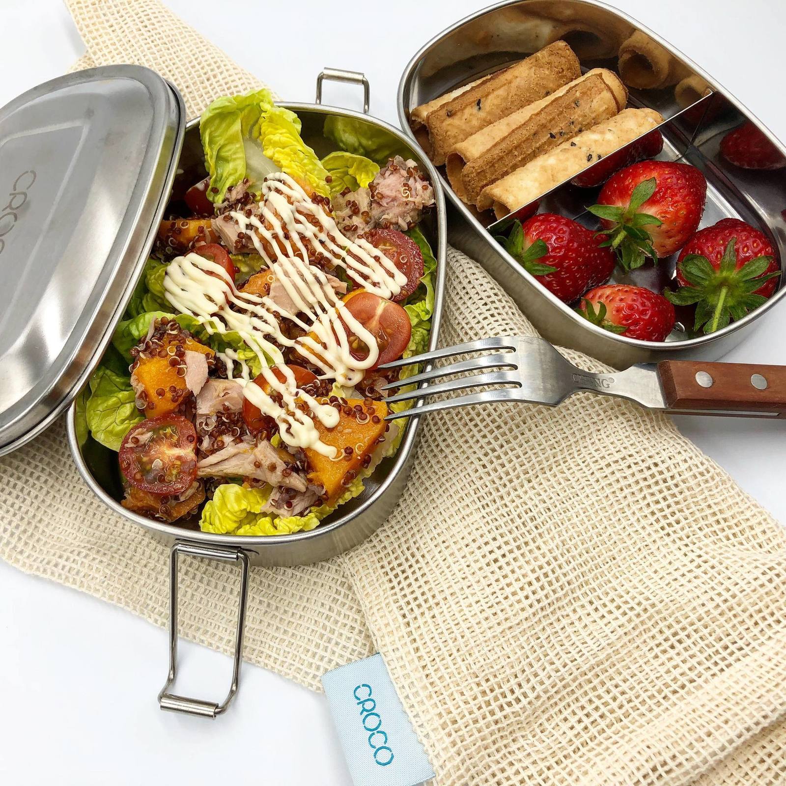 Croco Stacker - Bento Luncbox & Snack Pod Set image