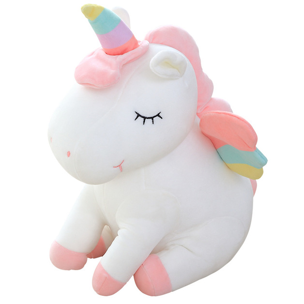 Sleeping Unicorn Plush - White